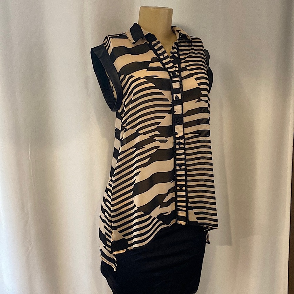Material Girl Sheer Button Up Shirt